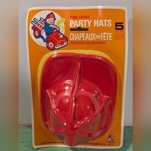 Vintage 1960's-70's Party Time Fire Chief Party Hats - Party Favours Nos - Neat!